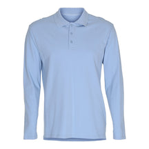 Muscle Langærmet Polo Shirt - Lyseblå