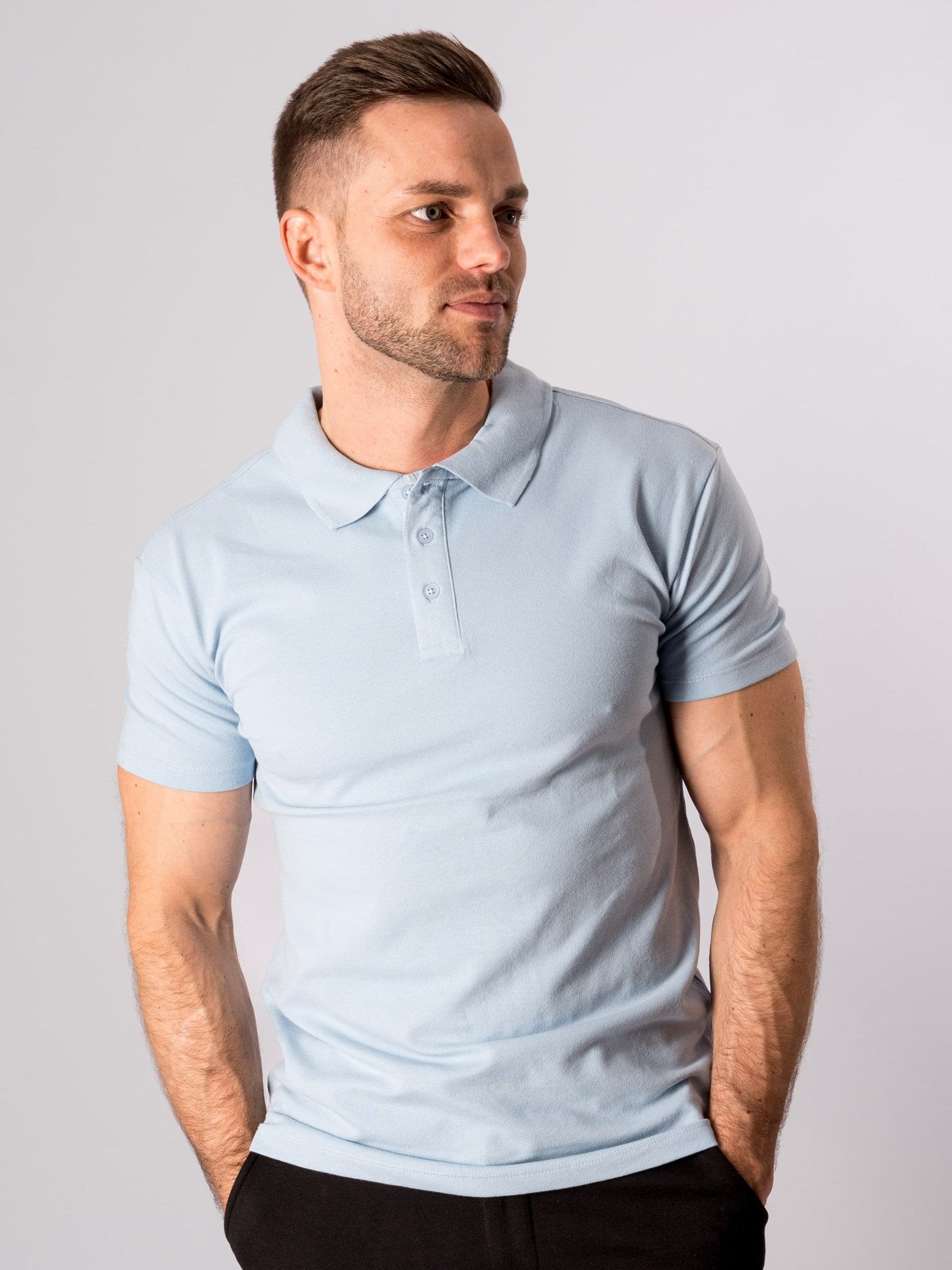 Muscle Polo Shirt - Lyseblå - TeeShoppen - Blå 2