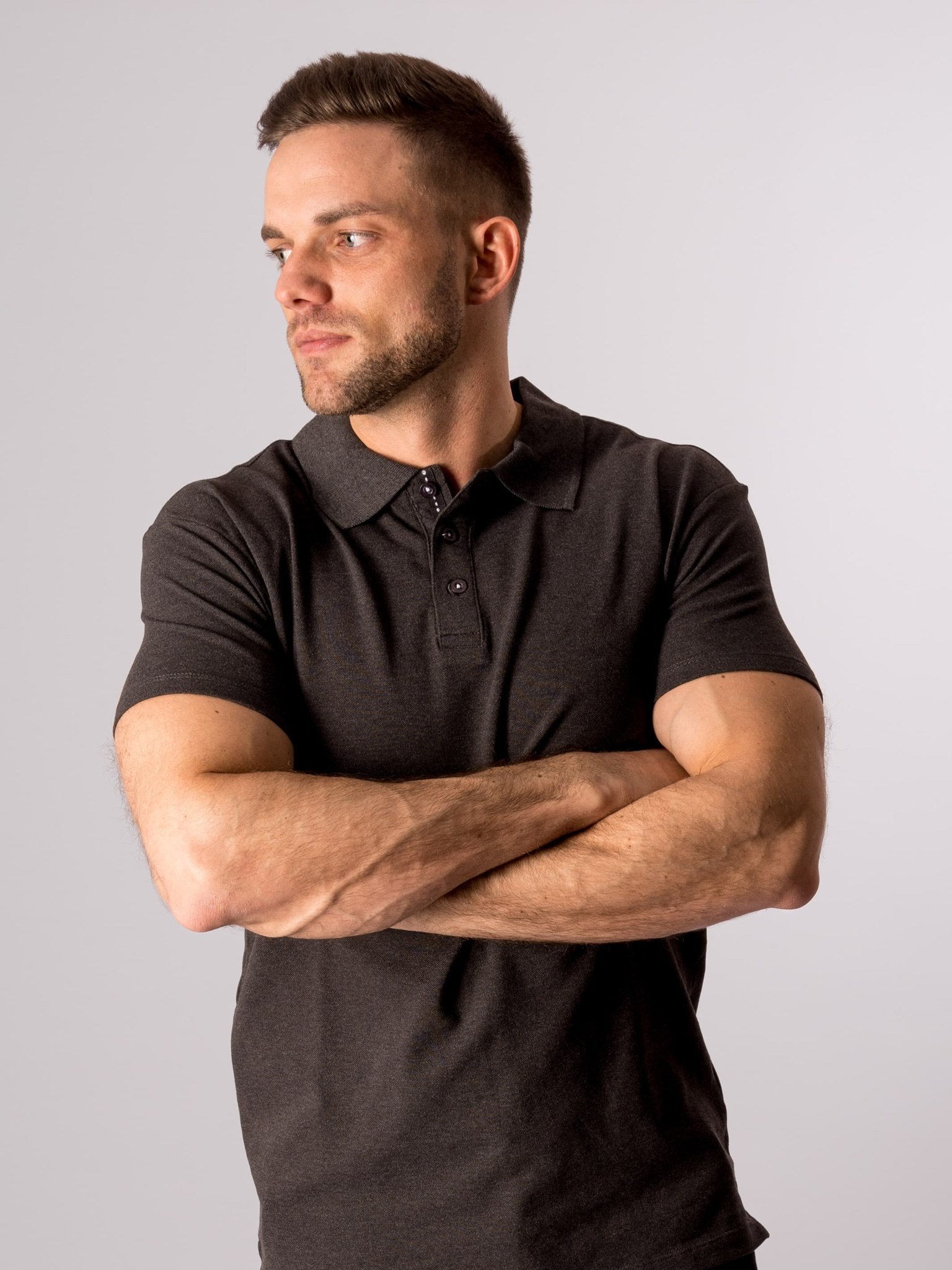 Muscle Polo Shirt - Mørkegrå - TeeShoppen - Grå