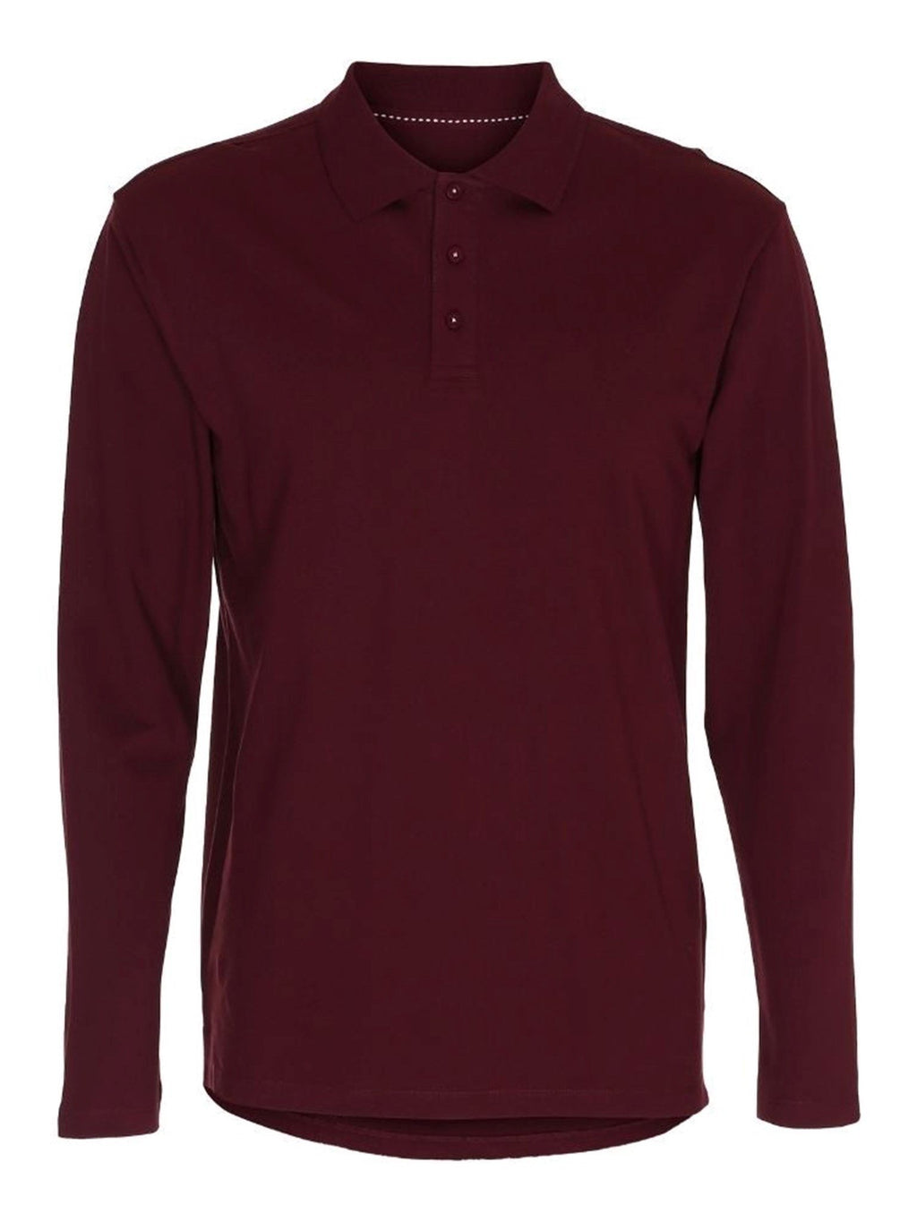 Muscle langærmet Polo Shirt - Bordeaux Rød