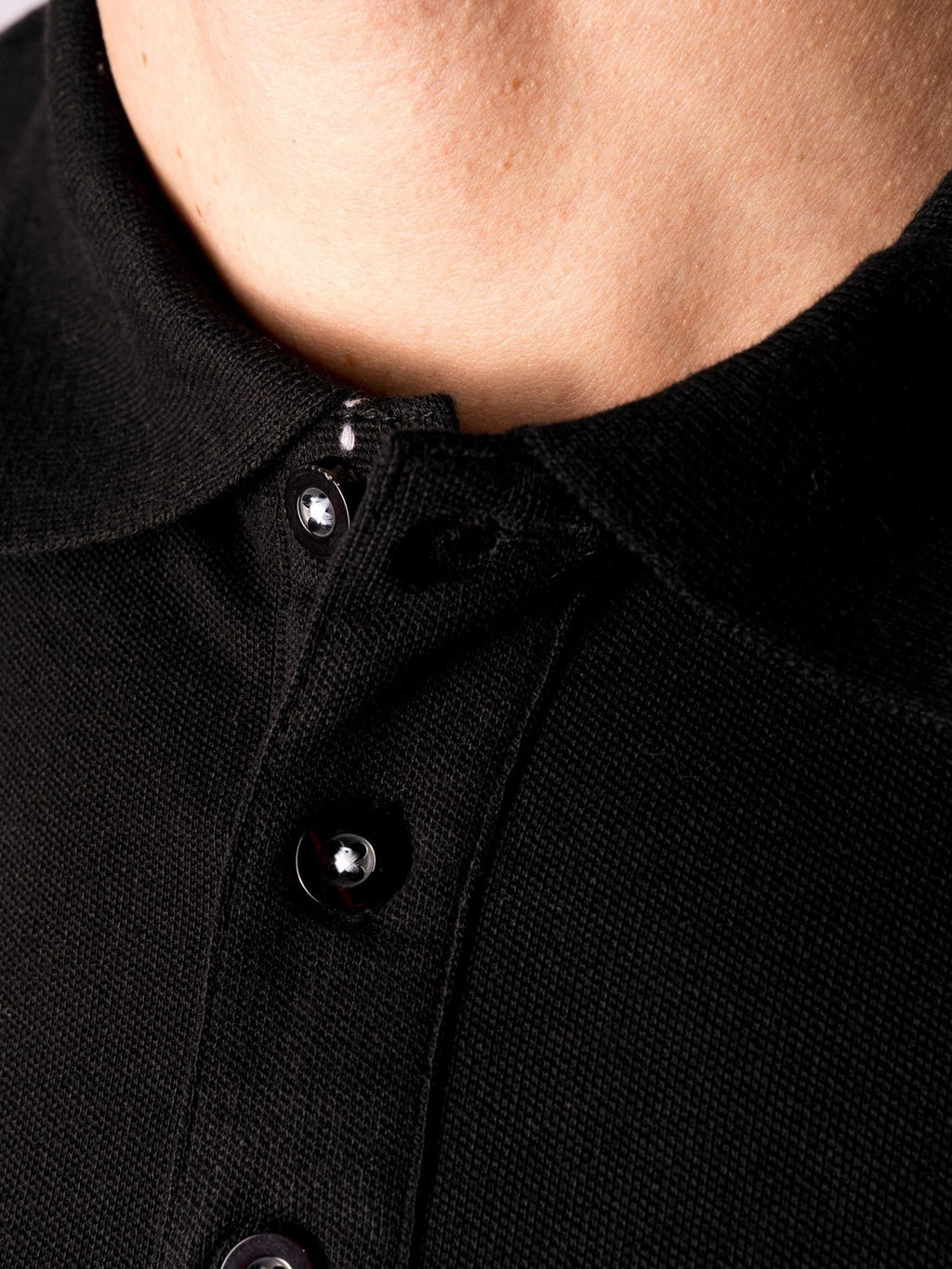 Muscle langærmet Polo Shirt - Sort