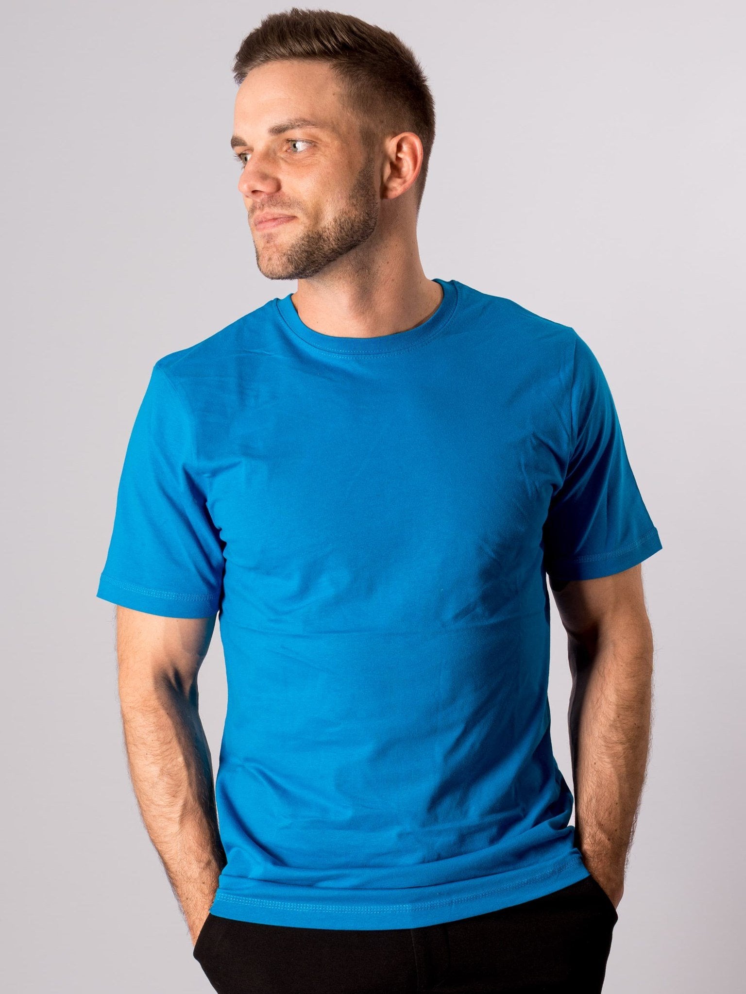 Basic T-shirt - Turkis Blå - TeeShoppen - Blå 2
