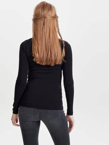 Basic langærmet T-shirt - Sort