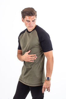 Basic raglan T-shirt - Sort-Army