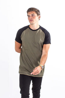 Basic raglan T-shirt - Sort-Army