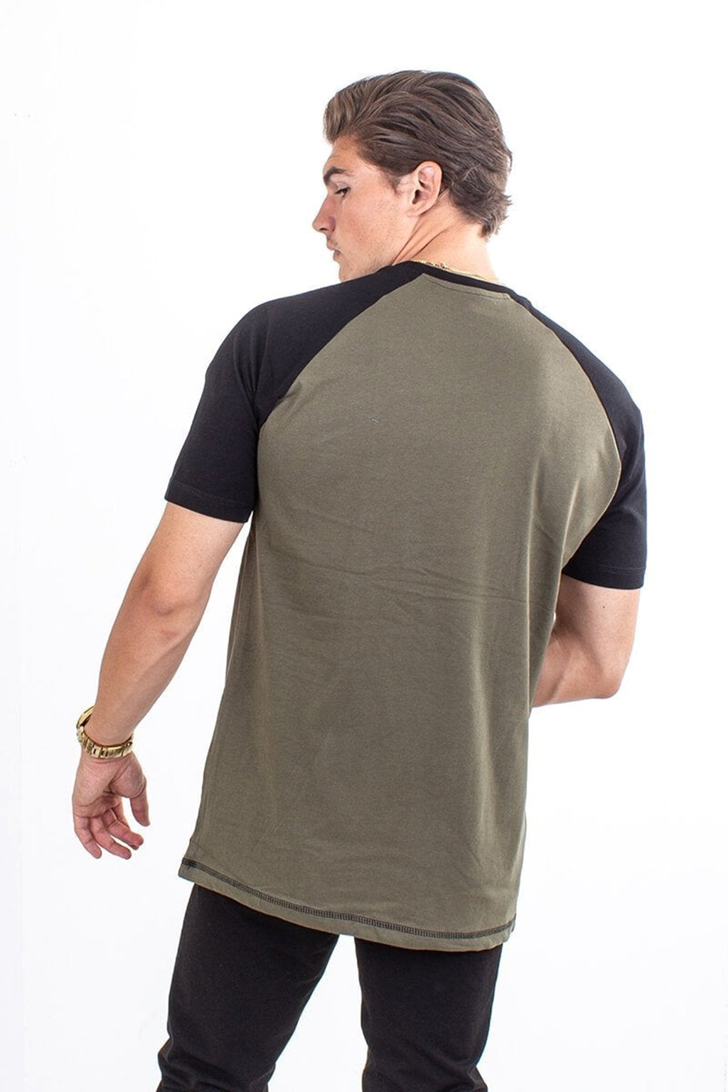 Basic raglan T-shirt - Sort-Army