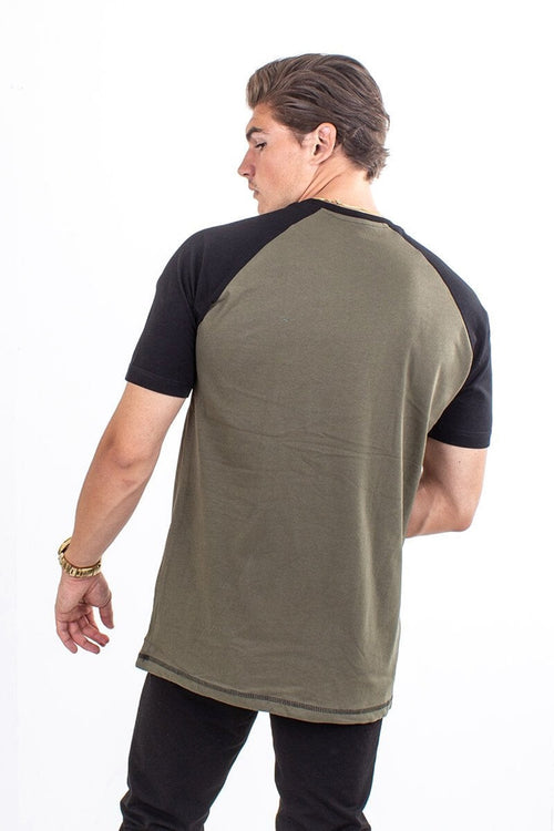 Basic raglan T-shirt - Sort-Army - TeeShoppen - Sort