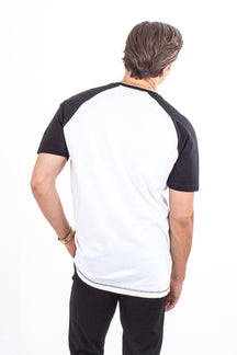 Basic raglan T-shirt - Sort-Hvid