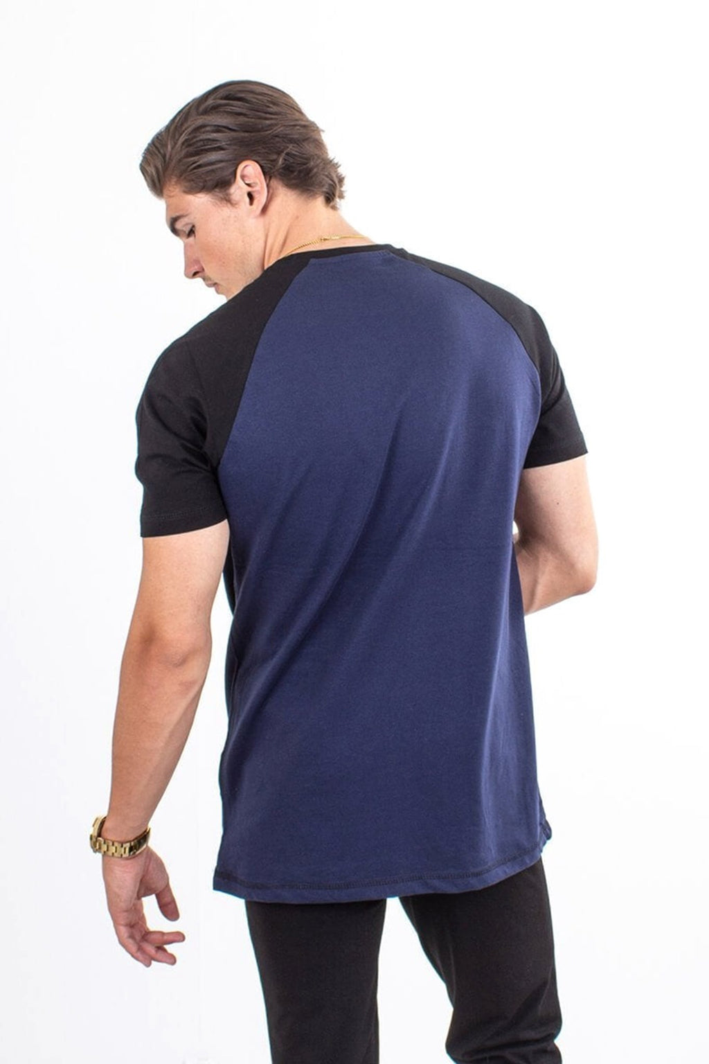 Basic raglan T-shirt - Sort-Navy