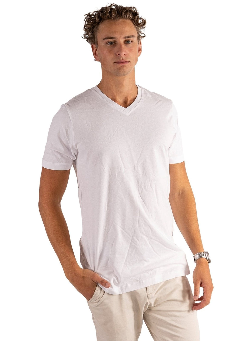 Basic Vneck t-shirt  - Hvid