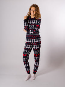 Snowflake Women Pyjamas - Navy