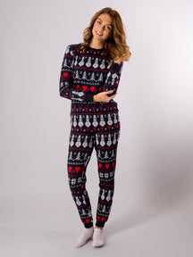 Snowflake Women Pyjamas - Navy