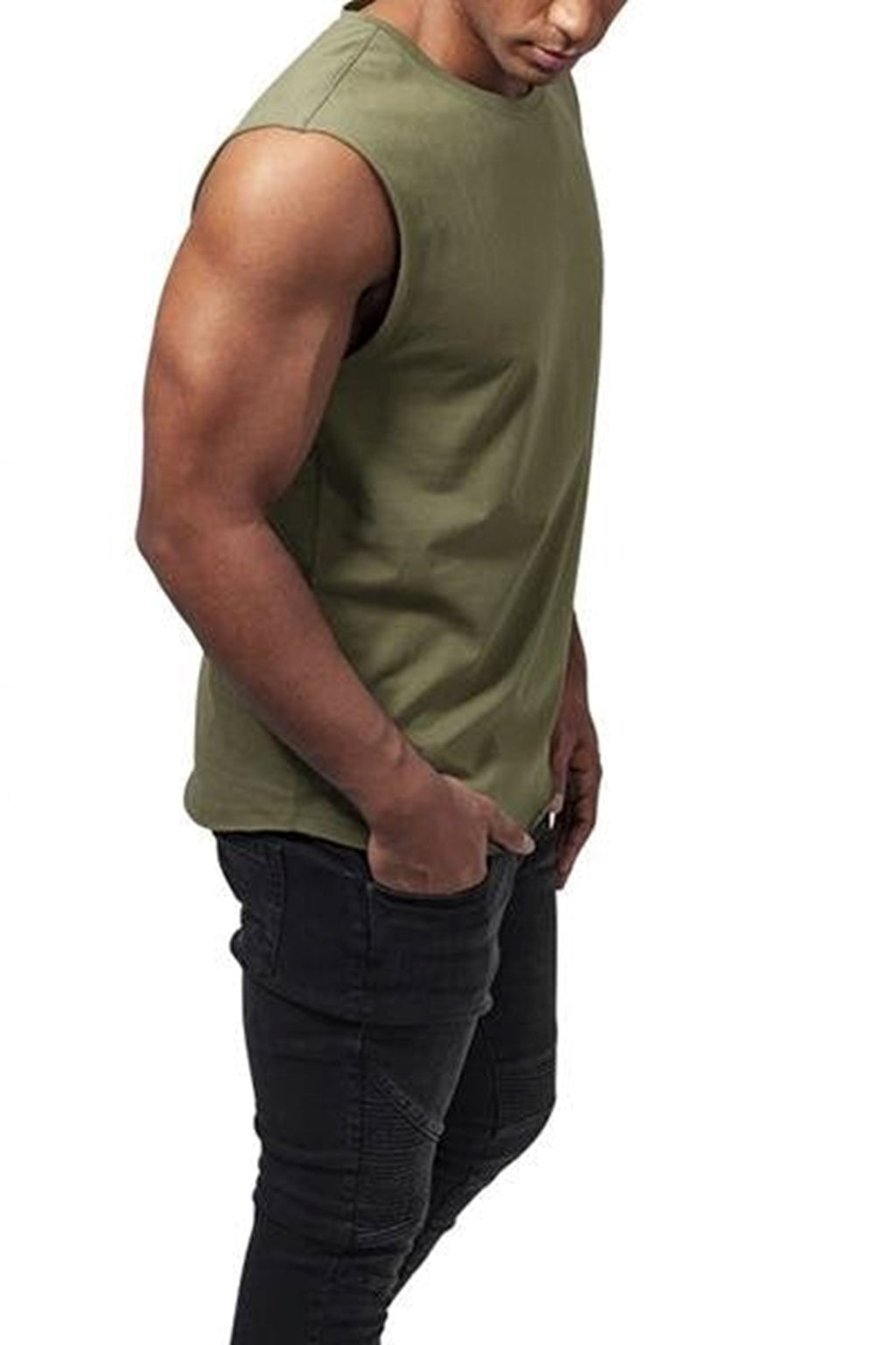Sleeveless Tee - Oliven