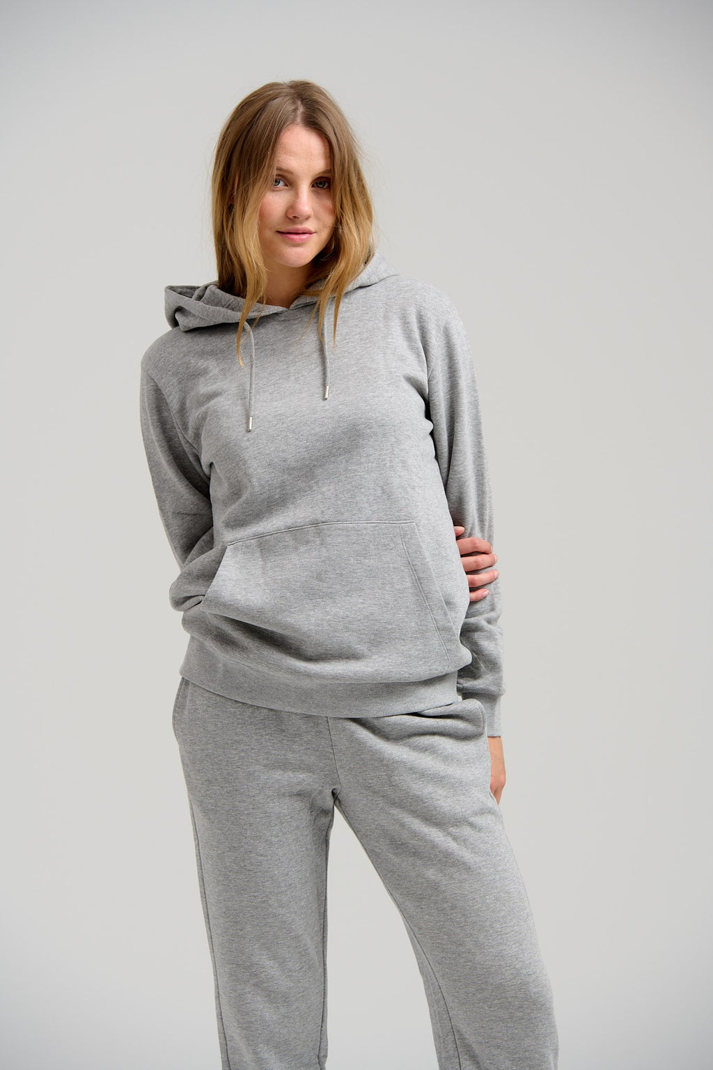 Basic Hoodie Sweat - Lysegrå Melange