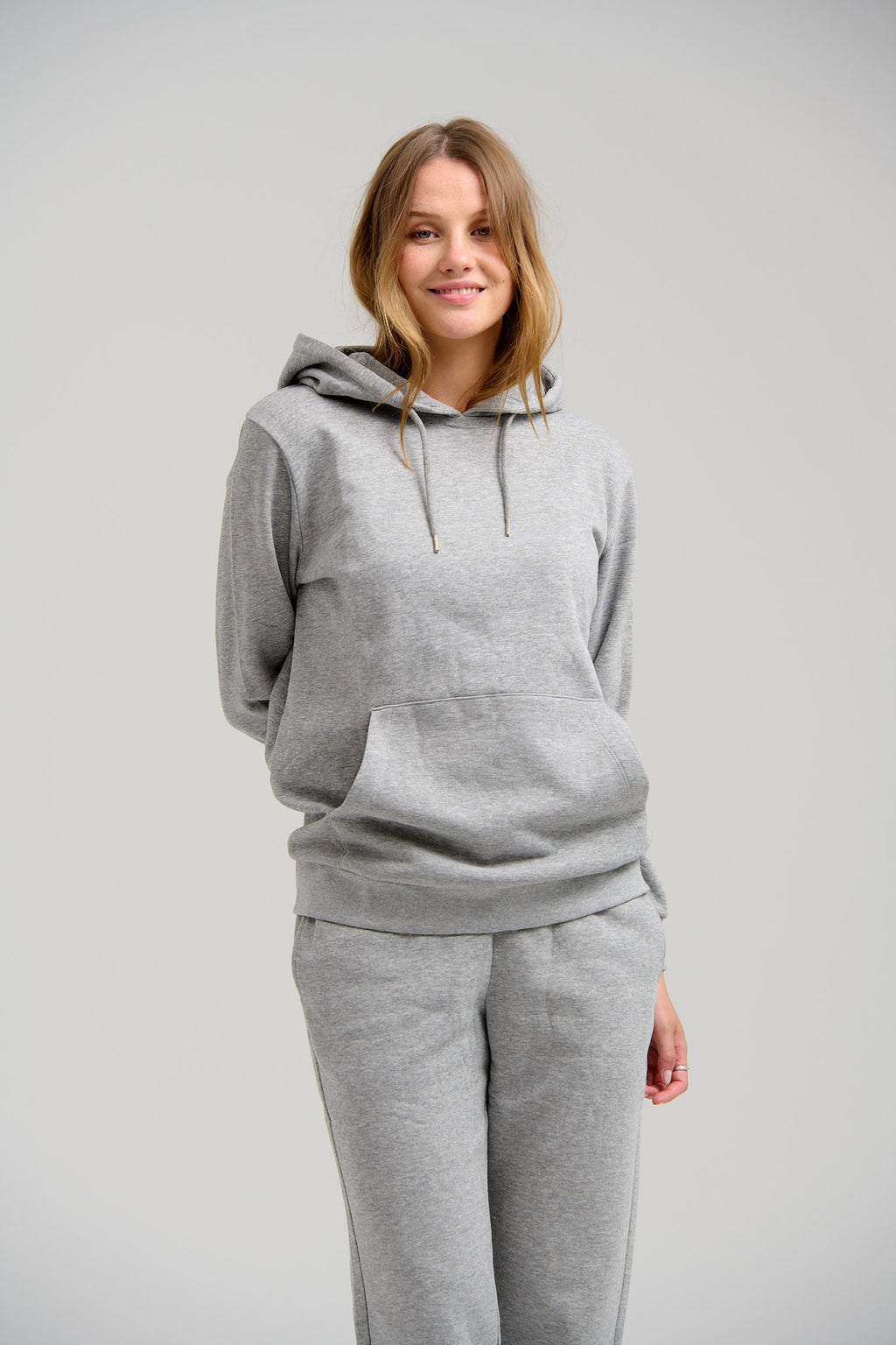 Basic Hoodie Sweat - Lysegrå Melange