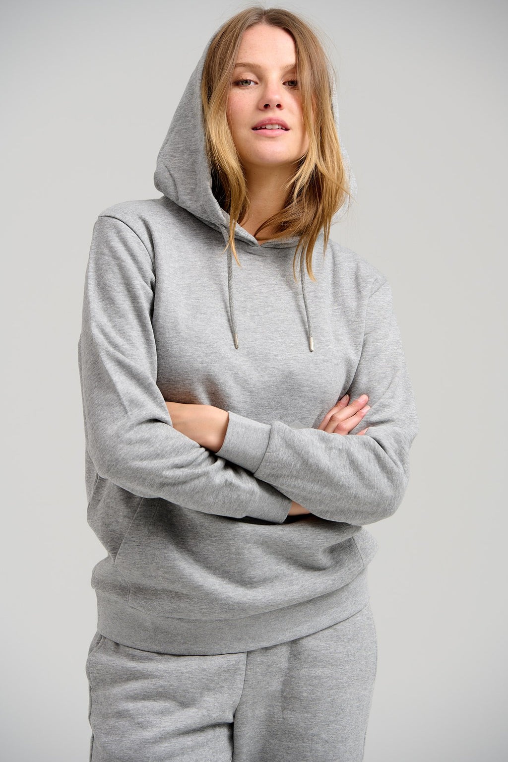 Basic Hoodie Sweat - Lysegrå Melange