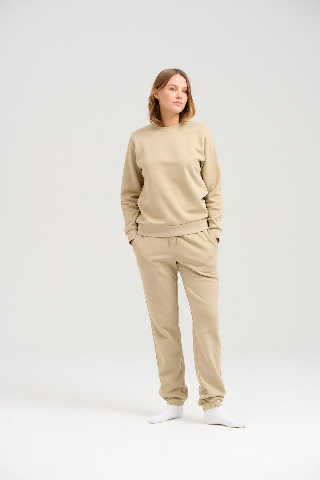 Basic Crewneck Sweat - Mørk Beige