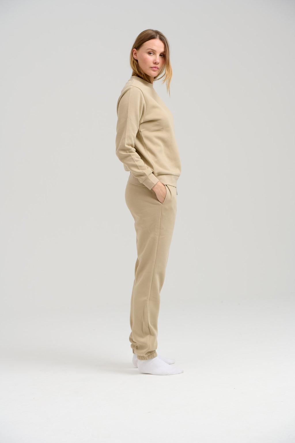 Basic Crewneck Sweat - Mørk Beige