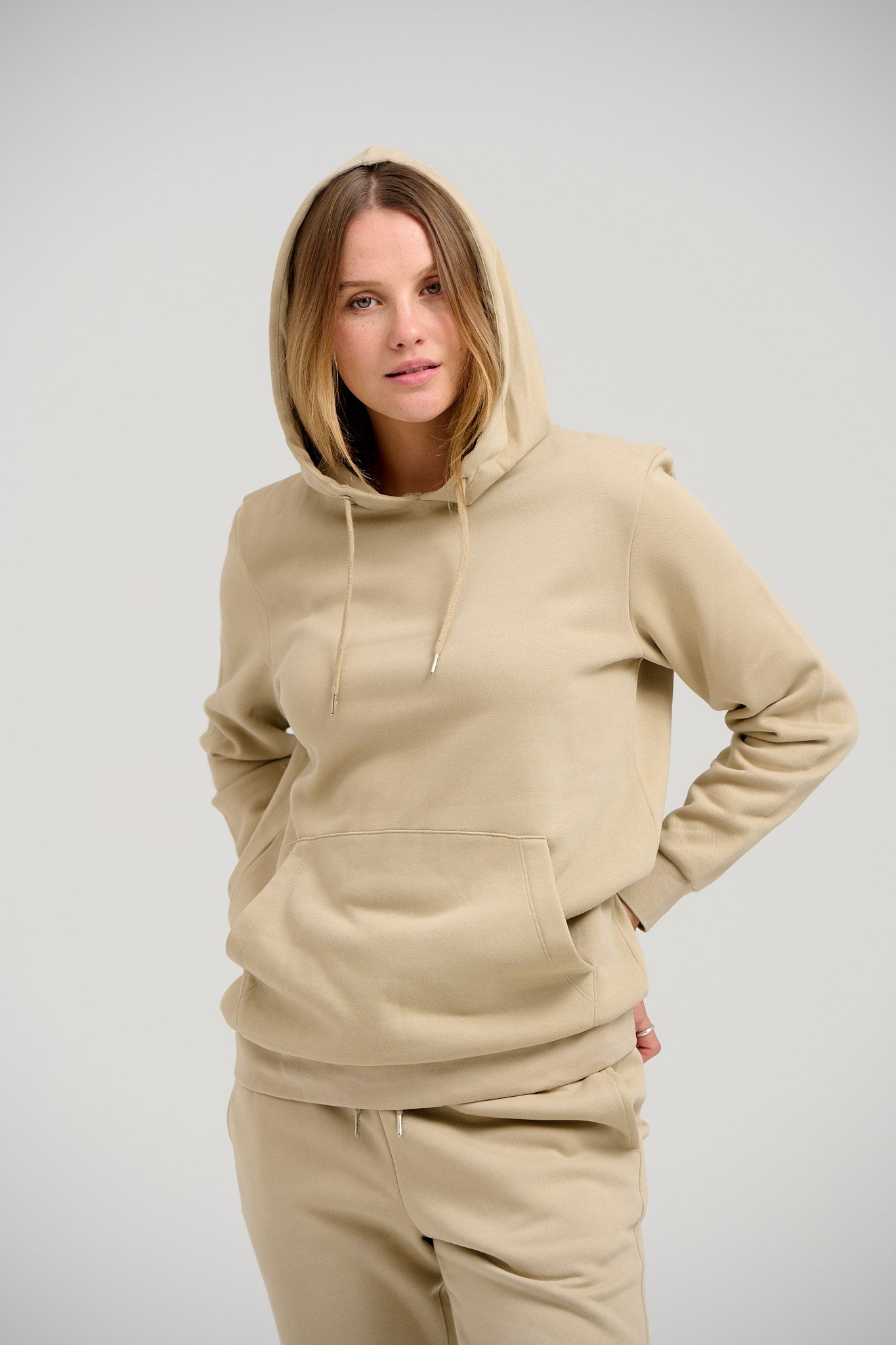 Basic Hoodie Sweat - Mørk Beige - TeeShoppen - Sand/Beige 3