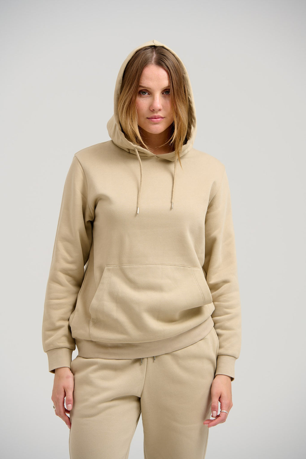 Basic Hoodie Sweat - Mørk Beige