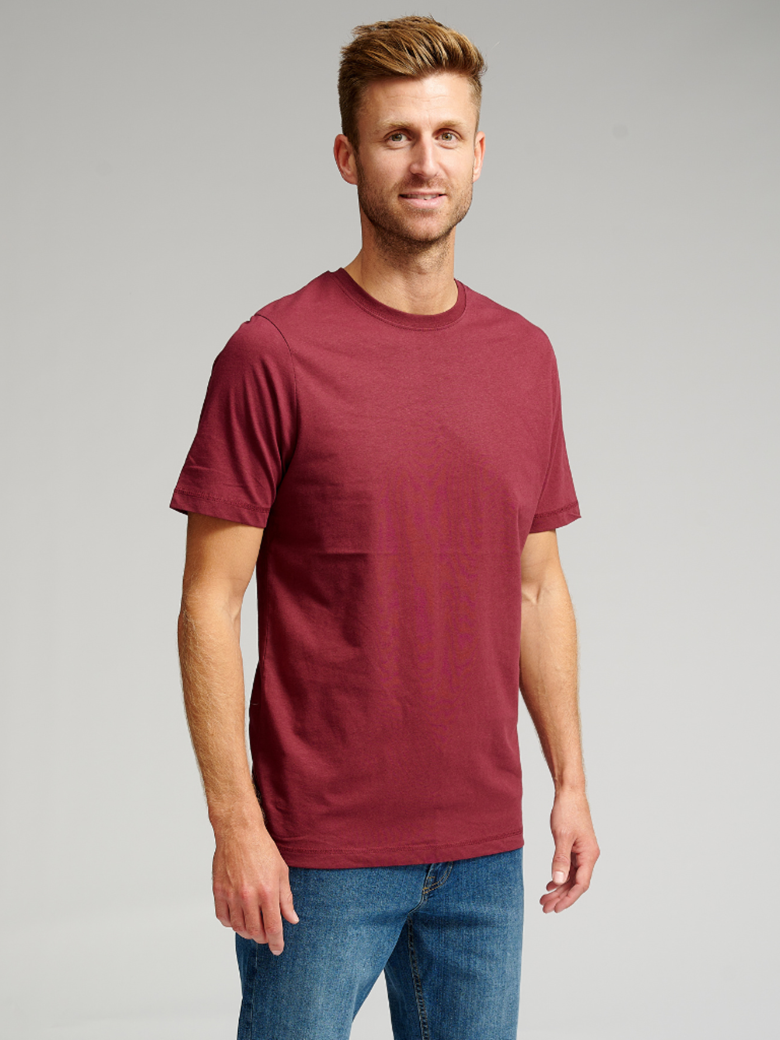 Basic T-shirt - Bordeaux - TeeShoppen - Rød 2