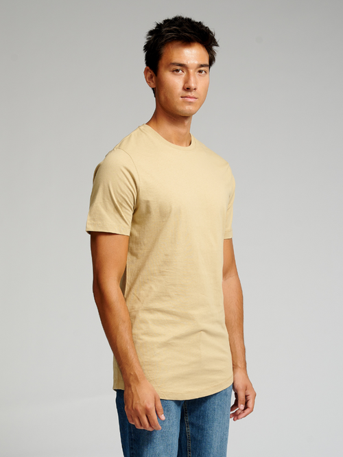 Long T-shirt - Beige - TeeShoppen - Sand/Beige