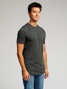 Long T-shirt - Mørkegrå Meleret