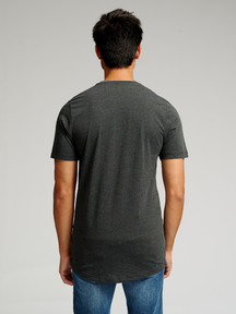 Long T-shirt - Mørkegrå Meleret