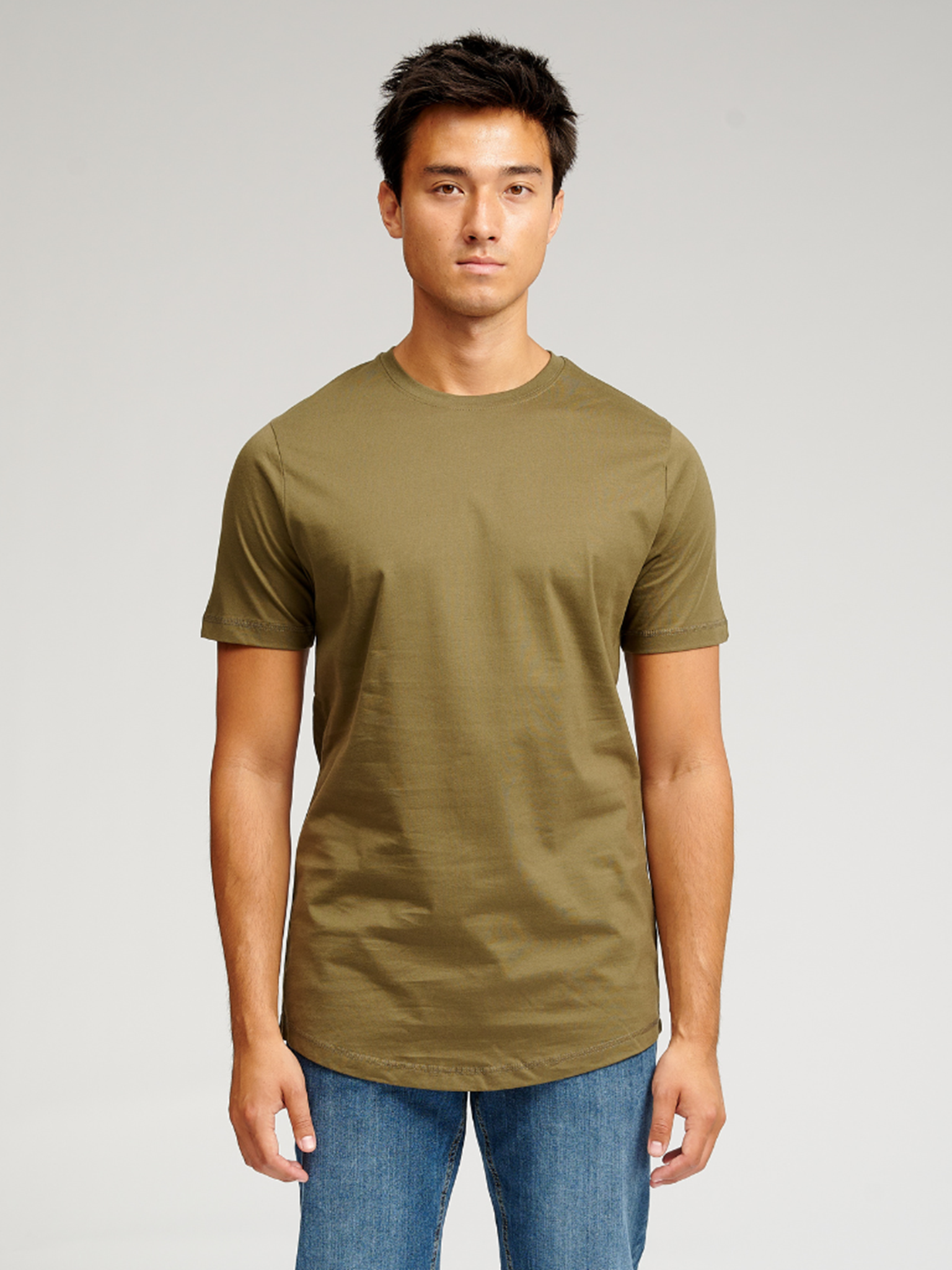Long T-shirt - Armygrøn - TeeShoppen - Grøn