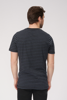 Nørregade Stripe - Meleret blå-Sort