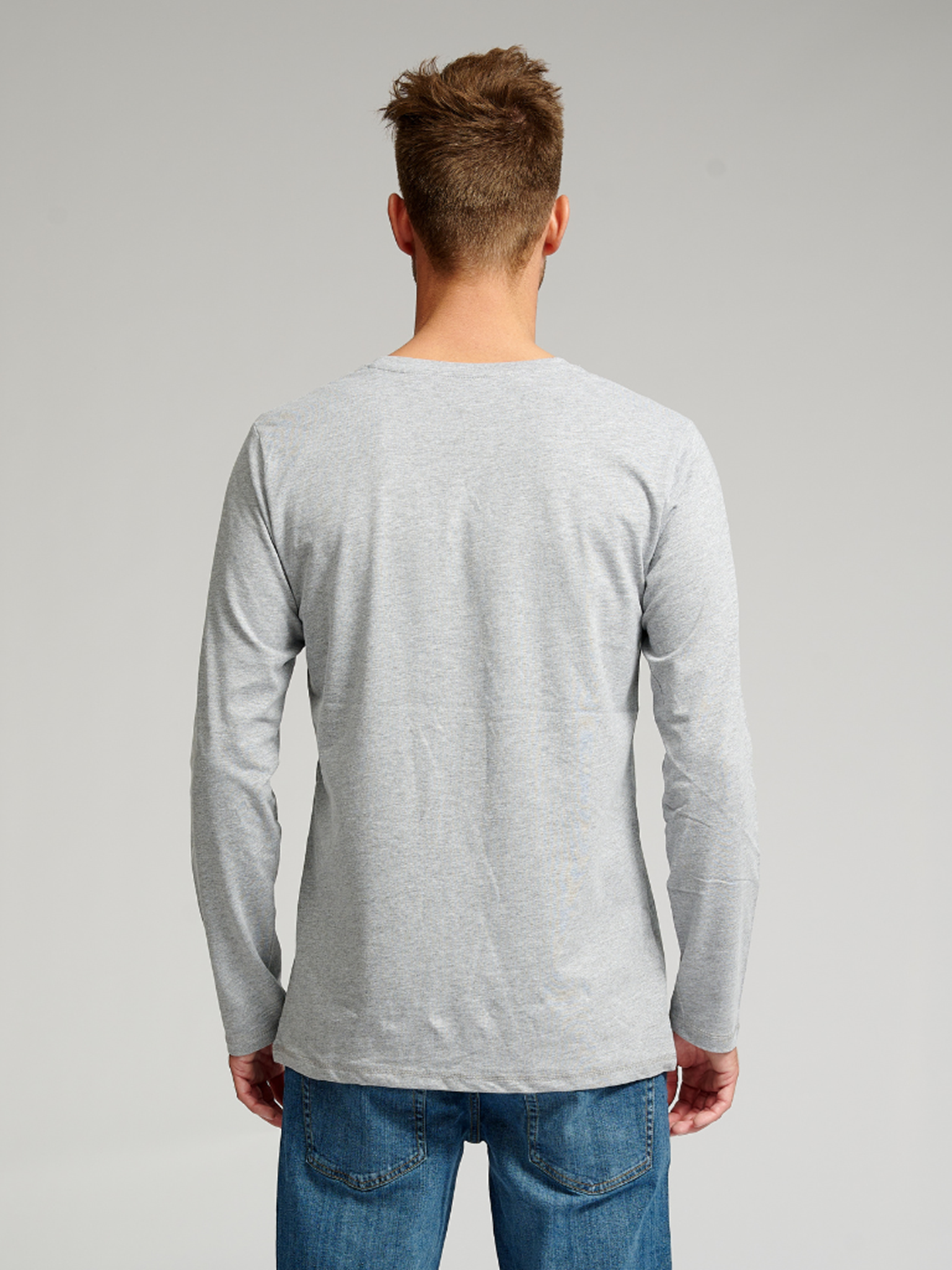 Basic Langærmet T-shirt - Grå - TeeShoppen - Grå 4