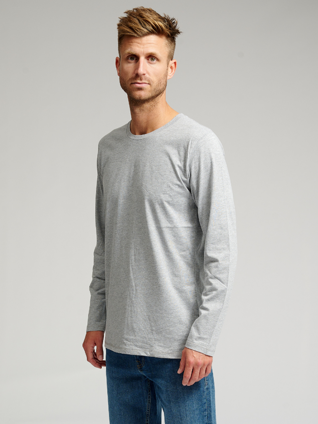 Basic Langærmet T-shirt - Grå