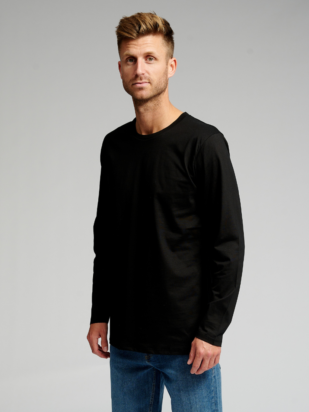 Basic Langærmet T-shirt - Sort