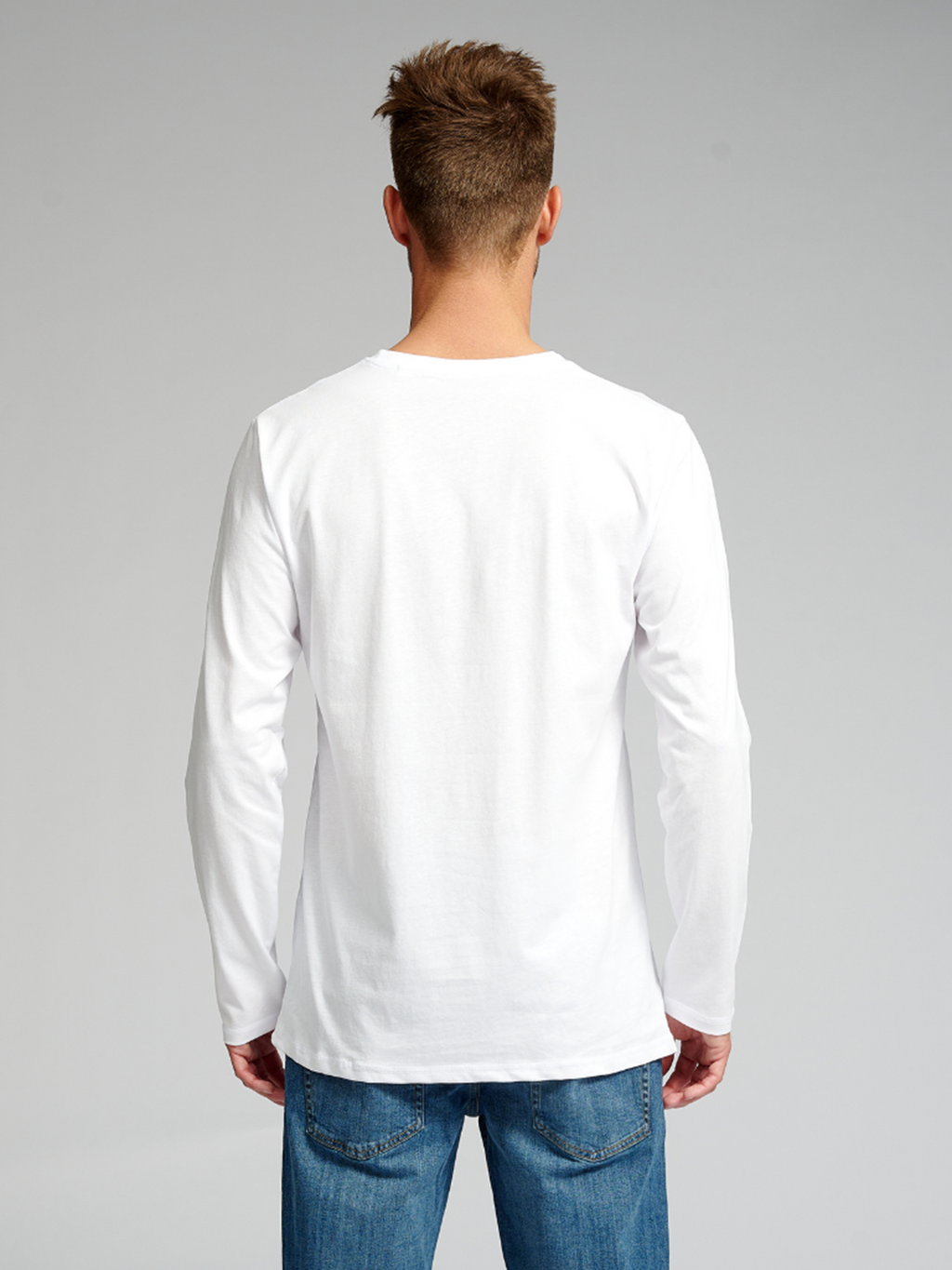 Basic Langærmet T-shirt - Hvid