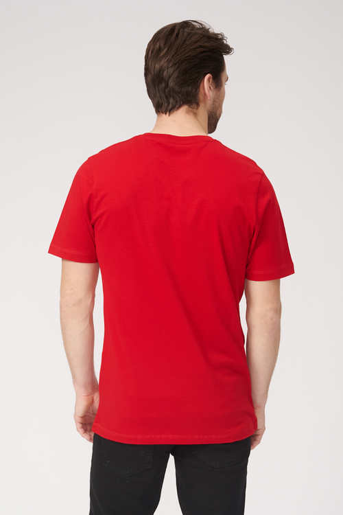 Basic Vneck t-shirt - Rød - TeeShoppen - Rød