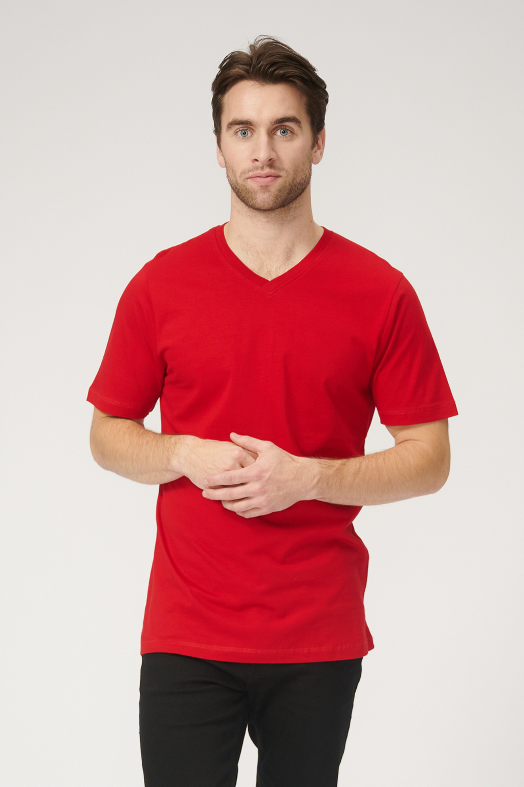 Basic Vneck t-shirt - Rød