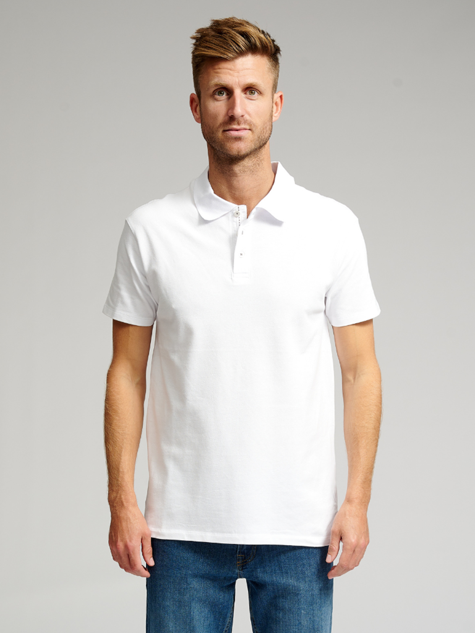 Muscle Polo Shirt - Hvid - TeeShoppen - Hvid