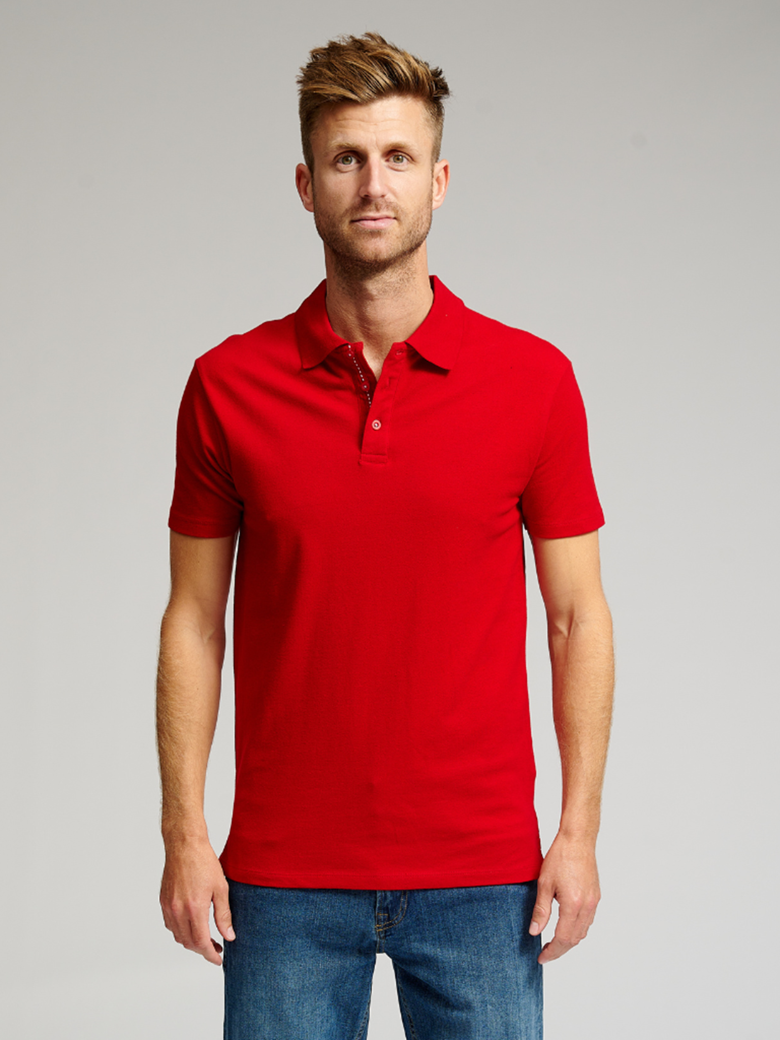 Muscle Polo Shirt - Rød - TeeShoppen - Rød