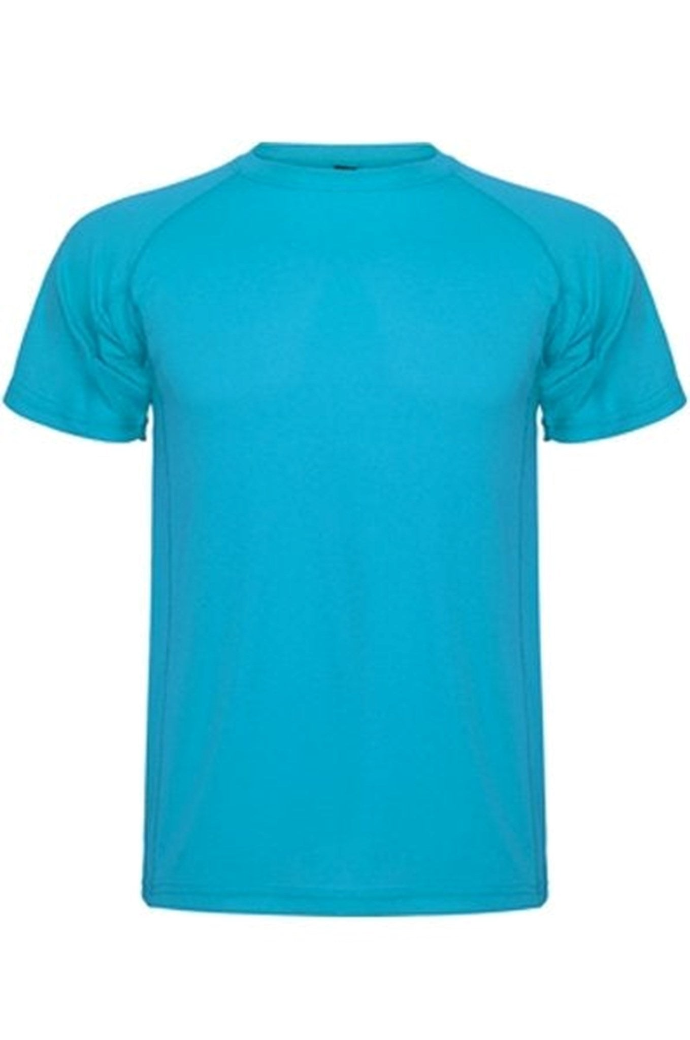 Trænings T-shirt - Turkis blå - TeeShoppen - Hvid